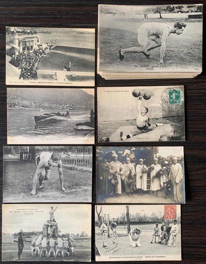 null Sports, sportsmen : Lot of old postcards on the theme of sports: athletics,...