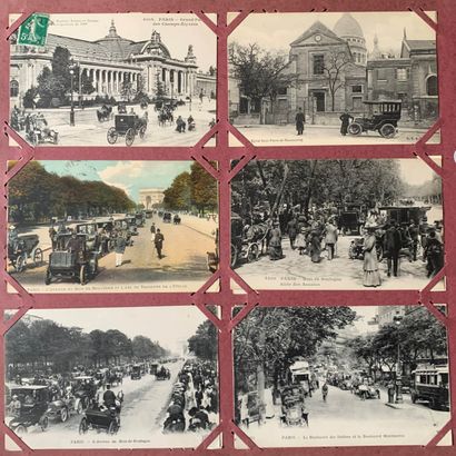 null Automobiles et taxis à Paris : lot de cartes postales anciennes sur l’univers...