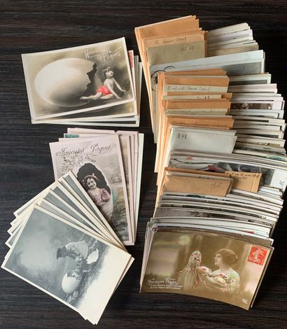 null Cartes fantaisies sur les femmes et les enfants : Lot de cartes postales anciennes...