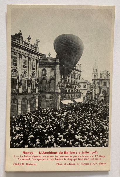  Dirigeables et Ballons : Lot de cartes postales anciennes sur le thème des dirigeables...