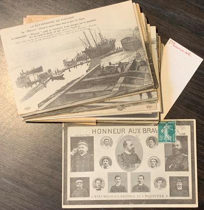 null Catastrophes maritimes : Lot de cartes postales anciennes sur le thème des catastrophes...