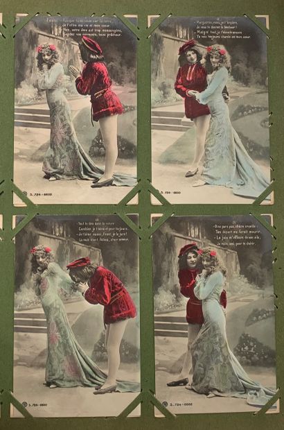 null Mignon : lot de cartes postales anciennes sur l’opéra Mignon et quelques chansons...