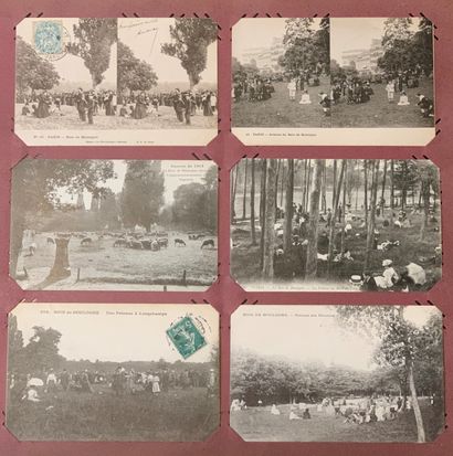 null Bois de Boulogne : lot de cartes postales anciennes sur le Bois de Boulogne...
