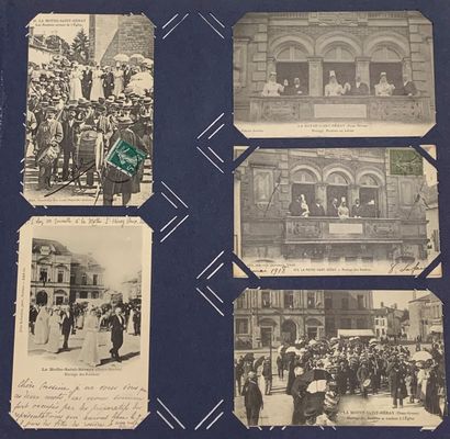 null Rosières : lot de cartes postales anciennes sur les fêtes, couronnements, défilés...