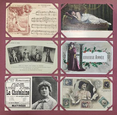 null Comédiennes et chanteuses : lot de cartes postales sur les actrices et chanteuses...