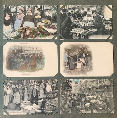 null Foires et Halles de Paris : lot de cartes postales anciennes sur les foires...