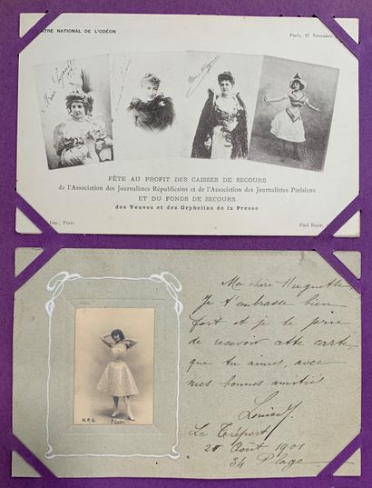 null Polaire (Émélie Marie Bouchaud) : lot de cartes postales sur l’actrice Polaire....