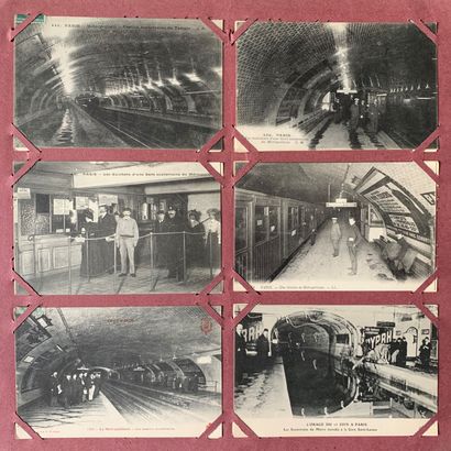 null Premières stations du métro Parisiens : lot de cartes postales anciennes représentant...