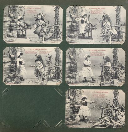 null Fables de la Fontaine : lot de cartes postales reprenant les fables de La Fontaine...