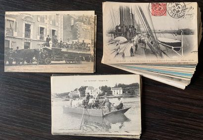 null Maritime transport, port installations: Lot of old postcards on the theme of...