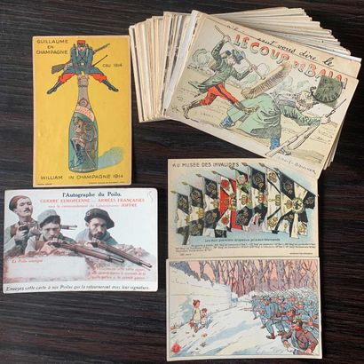 null Fantaisies sur la Guerre 14/18 : Lot de cartes postales anciennes fantaisies...