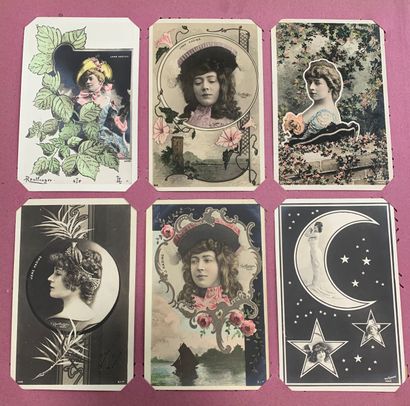 null Comédiennes et chanteuses : lot de cartes postales sur les actrices et chanteuses...