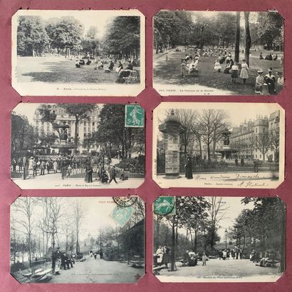 null Jardins et parcs Parisiens : lot de cartes postales anciennes sur le jardin...