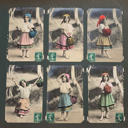 null Mignon : lot de cartes postales anciennes sur l’opéra Mignon et quelques chansons...