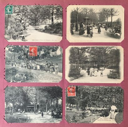 null Jardins et parcs Parisiens : lot de cartes postales anciennes sur le jardin...