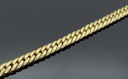 null BRACELET en or jaune maille gourmette plate. Poids 13,48 g L. 19 cm