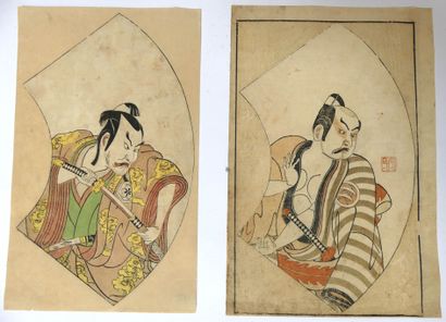 Katsukawa SHUNSHO (1726-1792) d'après. Deux...