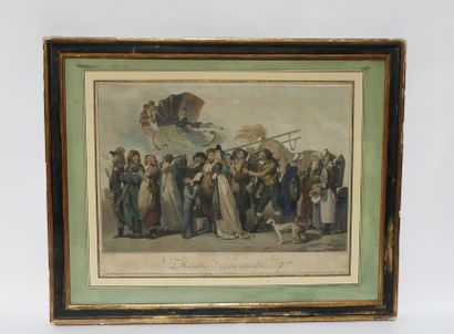 null BOILLY (Louis Léopold) (d'aprs). La marche incroyable. Gravure rehaussé en...