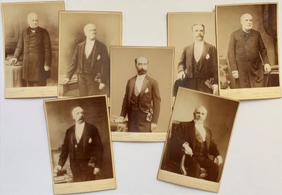 null Presidents of the IIIrd Republic : Lot of 7 silver prints mounted on original...