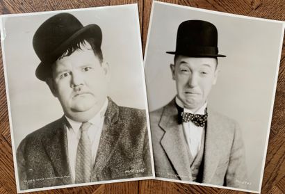 null Laurel and Hardy: Important lot of about 80 silver photographic prints of the...