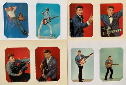 null Johnny Hallyday : Important lot of 49 promotional portraits of youth in postcard...
