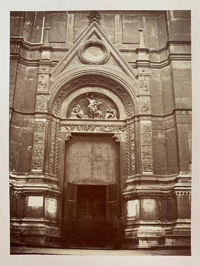 null Italy, Milan and Bologna. Set of 2 photographic prints on albumen paper, mounted...