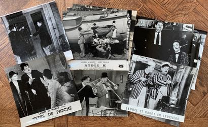 null Laurel and Hardy: Important lot of about 80 silver photographic prints of the...