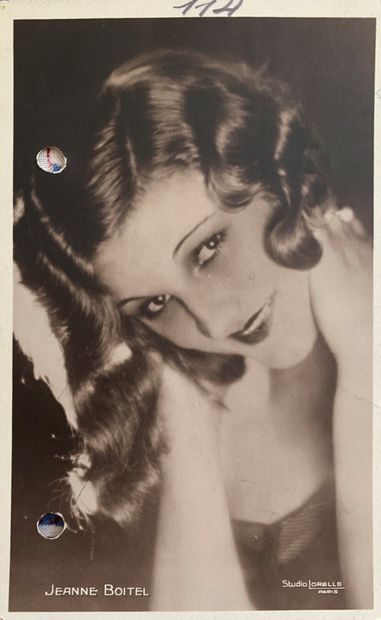 null Lot of 9 silver photographic prints of actresses and actors of pre-war period:...
