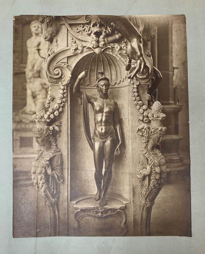 null Italy, Florence. Lot of 2 large photographic prints on albumen paper, pasted...