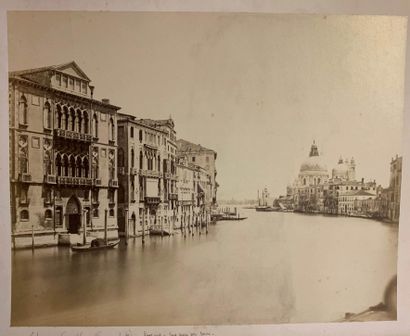 null Italy, Venice. View of the Grand Canal towards the Basilica of Santa Maria della...