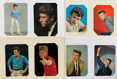 null Johnny Hallyday : Important lot of 49 promotional portraits of youth in postcard...