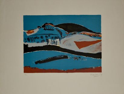 Henri HAYDEN (1883-1970) Paysage bleu. Lithographie...