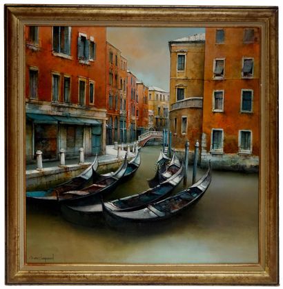 Marc CHAPAUD (1941) Venise en hiver. Huile...