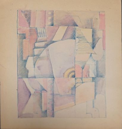null Albert COSTE (1896-1985) (Attribué à) Compositions cubisantes. Ensemble d'environ...