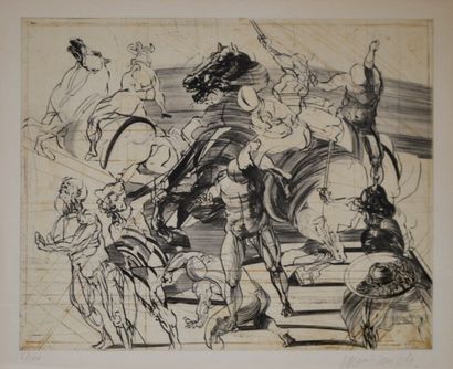 null Claude WEISBUCH (1927-2014) Massacre, 1978. Etching signed lower right and numbered...