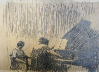 null Emil Philippe Auguste SCHNEIDER (1873-1948) The pianist Blanche Selva (teacher...