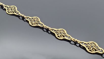 BRACELET in yellow gold 750 mils with filigree...