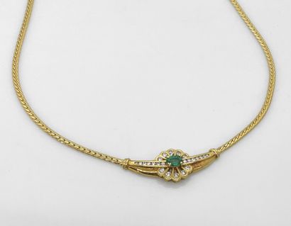 NECKLACE in yellow gold 750 mils, flat mesh,...