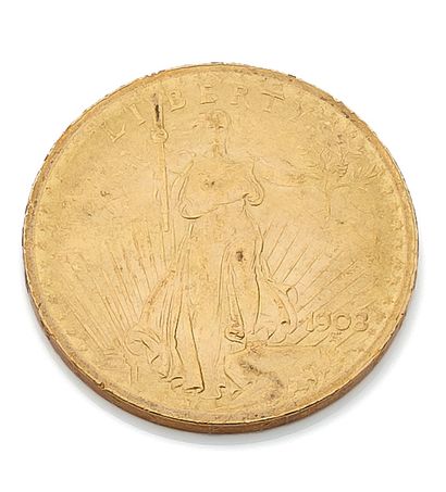 PIECE de 20 dollars or Liberty 1908