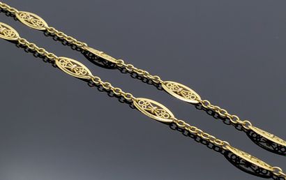 NECKLACE in yellow gold 750 mils with oval...