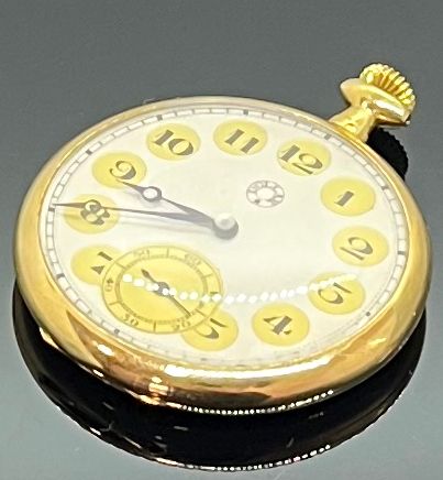 null DOLLAR. Yellow gold GOUSSET WATCH, the dial with Arabic numerals and sub-dial...