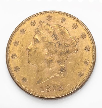 null PIECE de 20 dollars or tête de Liberty 1878