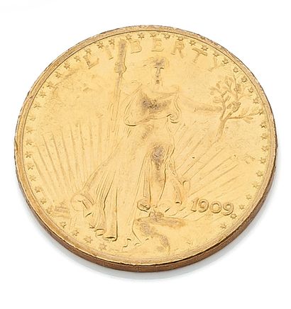 null PIECE de 20 dollars or Liberty 1909
