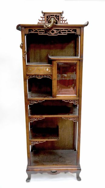 null Gabriel VIARDOT (1830-1906) (In the taste of). Narrow bookcase partially glazed...