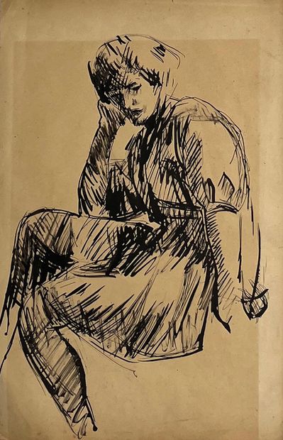 Roderic O’CONOR (1860-1940). Femme assise...
