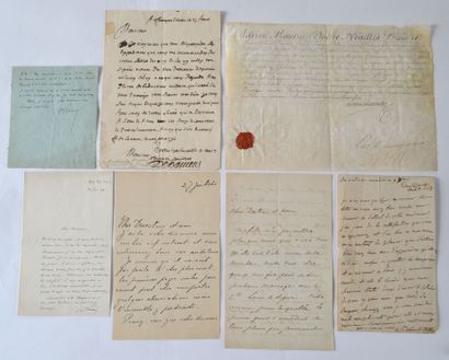 null HISTOIRE Ensemble de 7 lettres dont 5 autographes signées et 2 signées. Adrien...