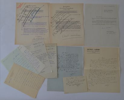 null LITTERATURE. Ensemble de 11 lettres la plupart autographes signées à Ivan Martin,...