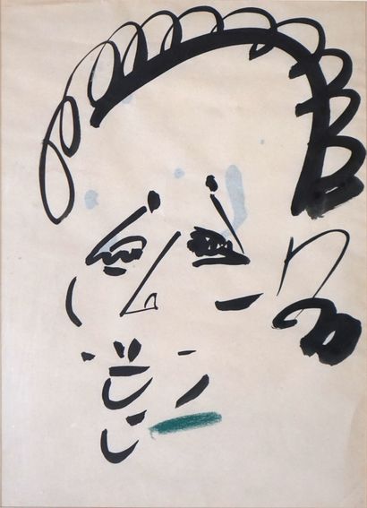 GEN PAUL (1895-1975). Etude pour Edith Piaf....