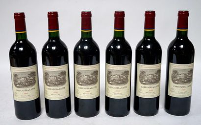 null 6 blles Carruades de Lafite Rothschild Pauillac 2000 (second vin de cht Lafite...