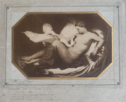 null D’après Auguste Galimard (1813-1880): La séduction de Léda, Salon de 1855. Epreuve...
